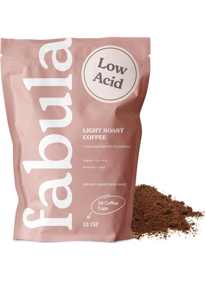 Fabula Coffee Light Roast Freshly Ground - Organic - Low Acid - Single Origin - Non-GMO - Mold Free - 12 Ounces - Image 1